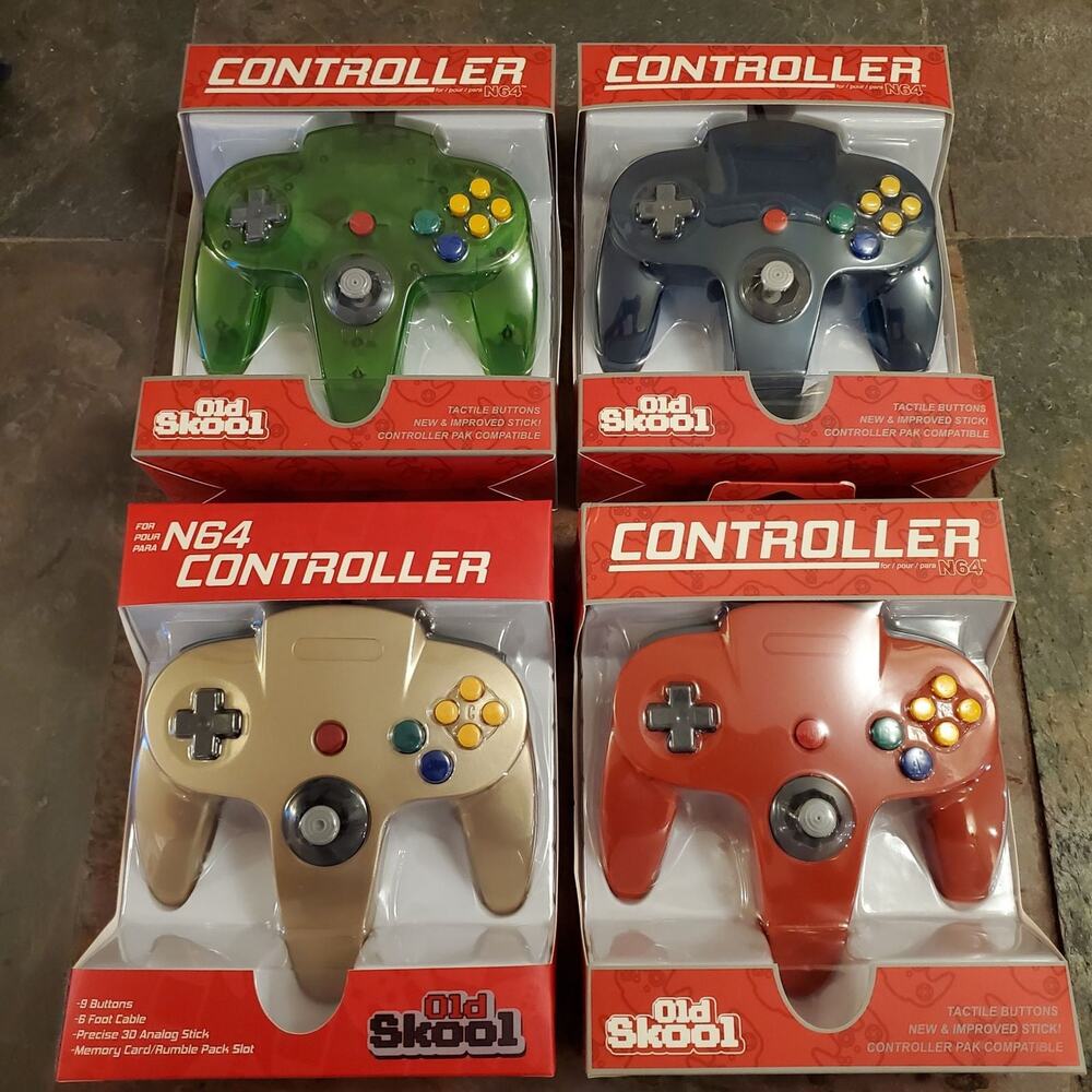 4 N64 Controllers - 4 Colors Bundle (NEW) - Nintendo64 - Old Skool